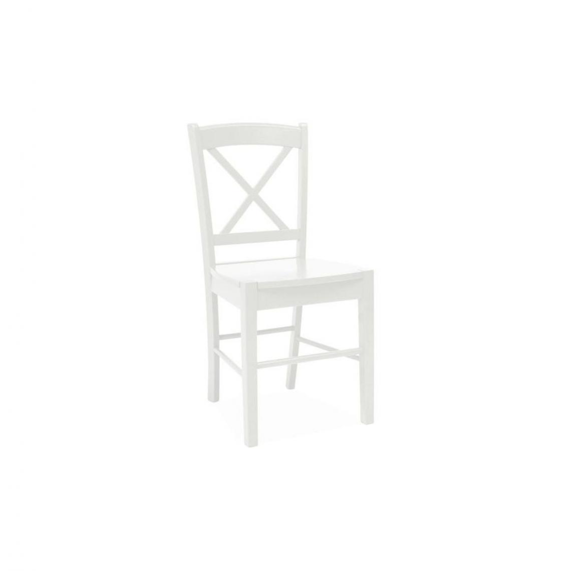 Ac-Deco - Chaise avec dossier en croix - 40 x 36 x 85 cm - Blanc - Chaises