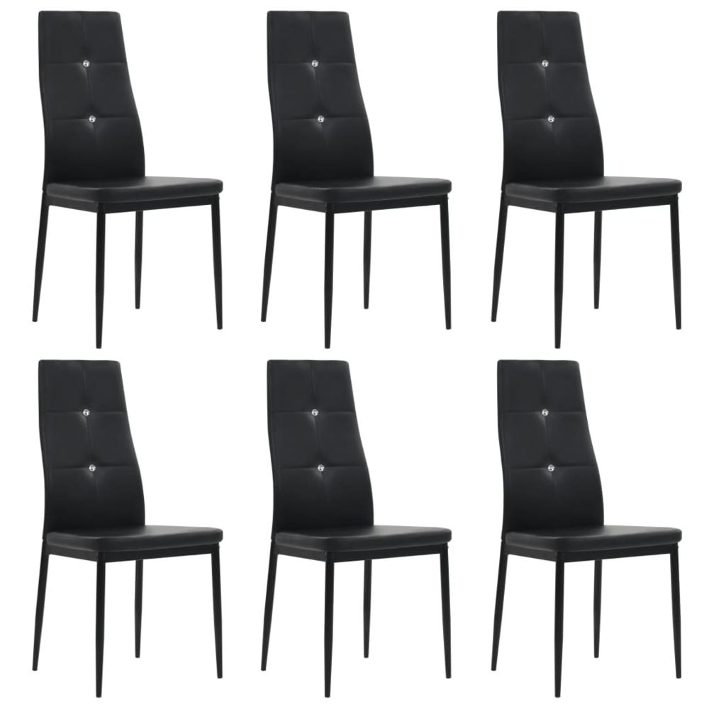 marque generique - Joli Fauteuils categorie Kinshasa Chaise de salle à manger 6pcs Cuir artificiel 43x43,5x96cm Noir - Chaises