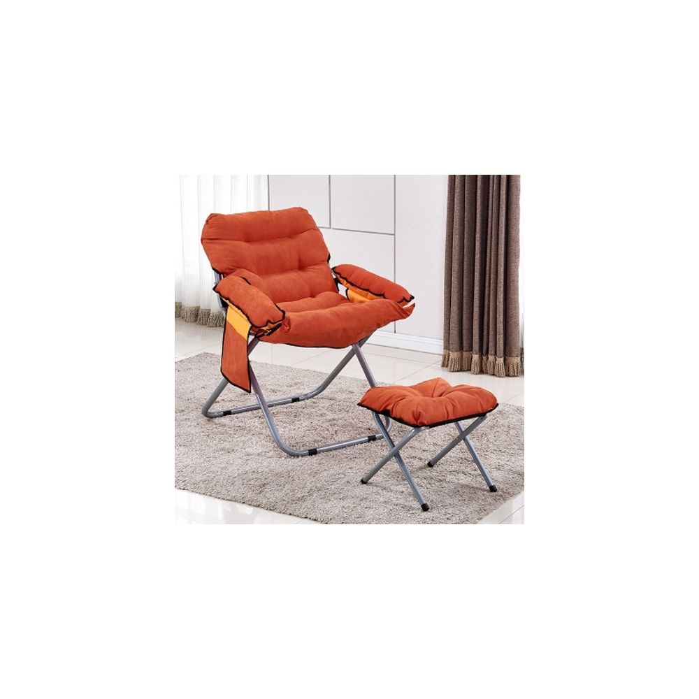 Wewoo - Salon créatif pliant paresseux canapé chaise simple longue tatami avec repose-pieds orange - Chaises