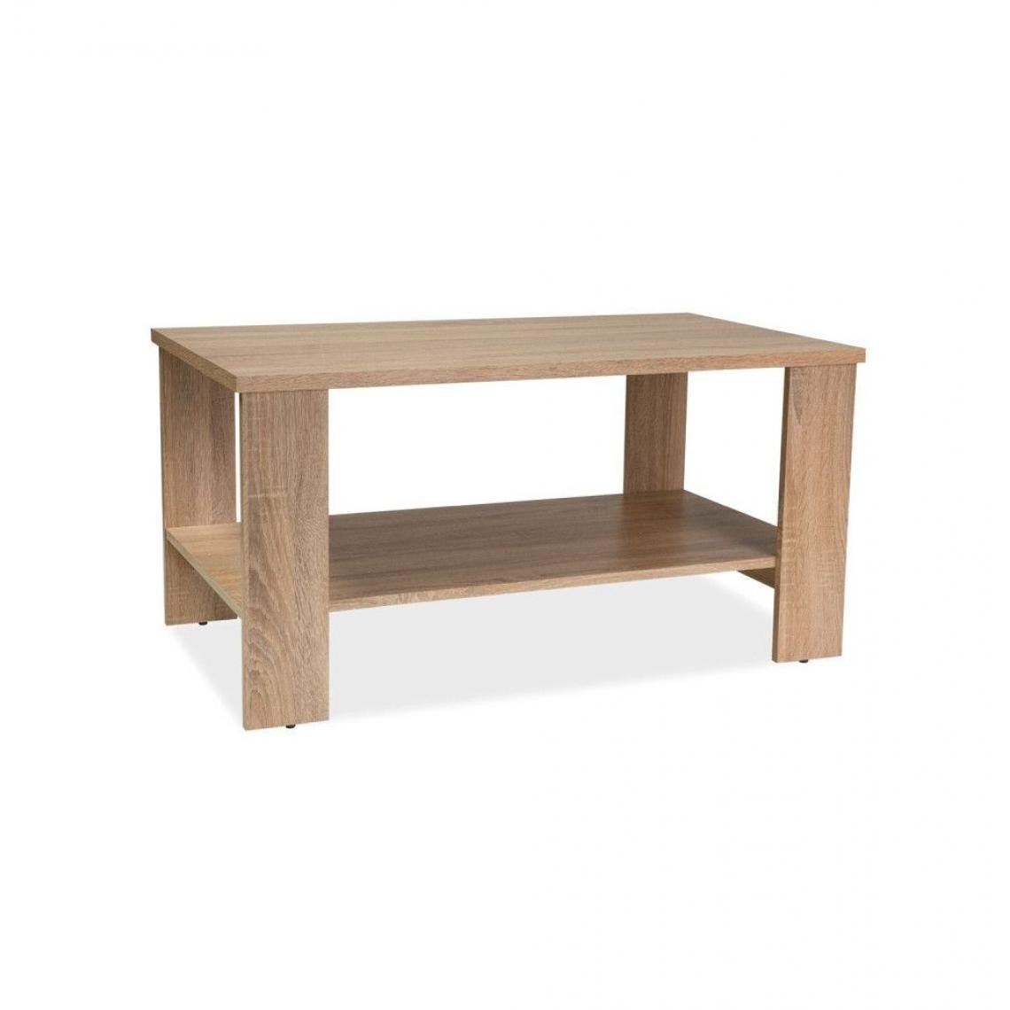 Ac-Deco - Table basse en bois - L 100 cm x l 55 cm x H 50 cm - Sara - Beige - Tables basses