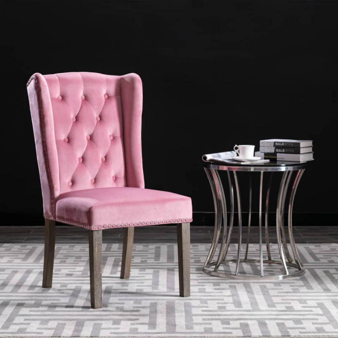 Icaverne - Esthetique Fauteuils et chaises categorie Banjul Chaise de salle à manger Rose Velours - Chaises