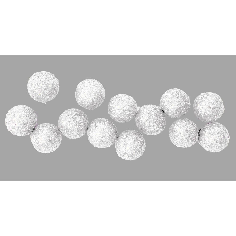 Visiodirect - Sachet de 40 Boules de décoration pailletées coloris Blanc - 12 mm - Décorations de Noël