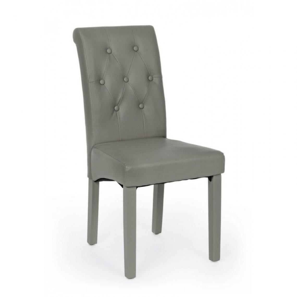 Webmarketpoint - Chaise Lily tourterelle avec pied assorti en éco-cuir - Chaises