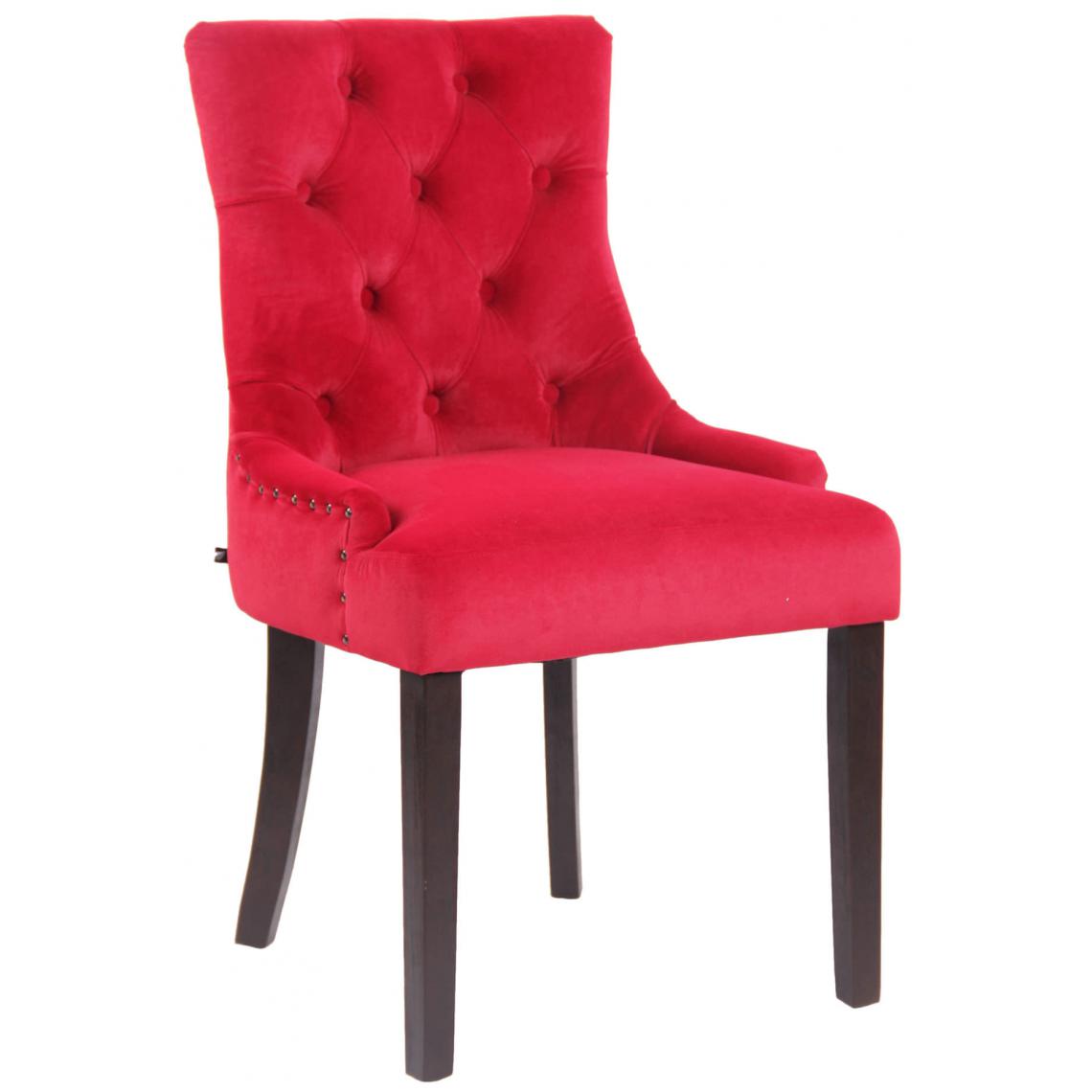 Icaverne - Distingué Chaise de salle à manger reference Athènes velours antique couleur rouge - Chaises