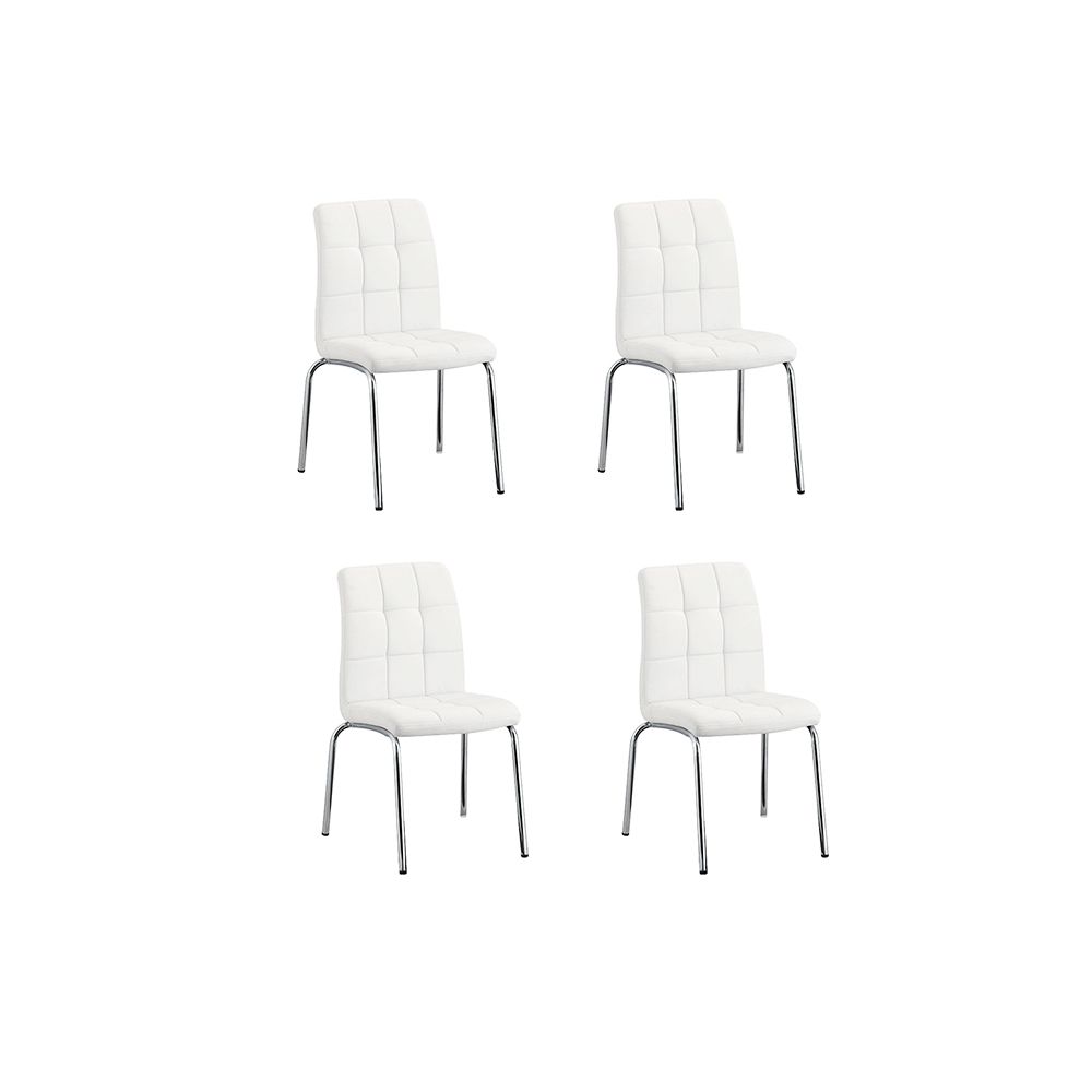 Designetsamaison - Lot de 4 chaises salle à manger blanches - Nursia - Chaises