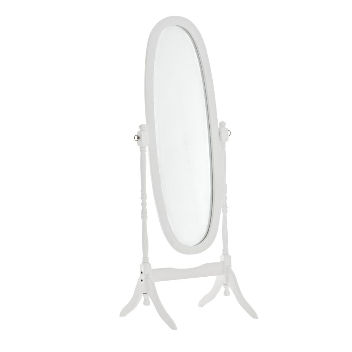 Icaverne - Distingué Miroir sur pied ovale ligne Ouagadougou couleur blanc - Chaises