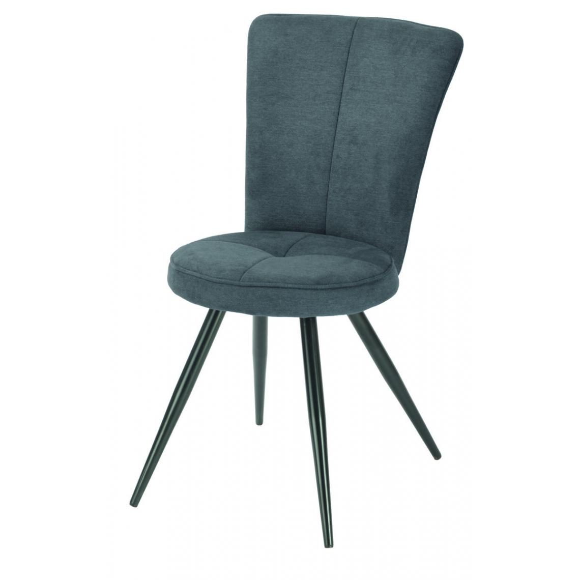 Pegane - Lot de 2 chaises en tissu / métal coloris anthracite mat - Longueur 54 x Profondeur 64 x hauteur 95 x hauteur assise 48 cm - Chaises