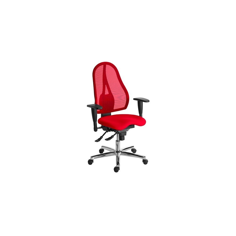 Topstar - Siège de bureau Open Point Sitness dossier maille avec accoudoirs réglables 3D - rouge - Chaises