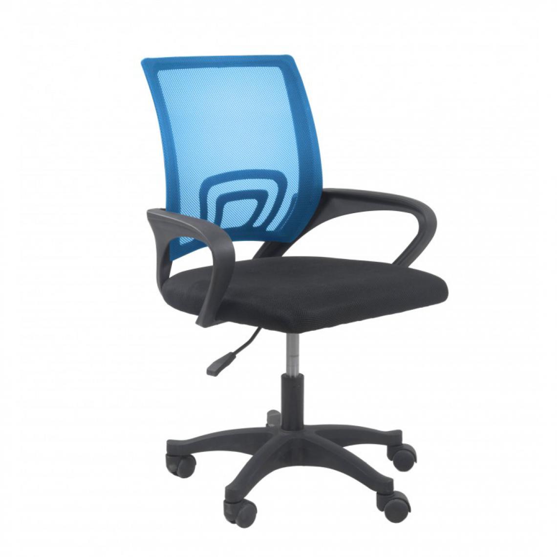 Hucoco - CARISE - Fauteuil de bureau ergonomique - Hauteur ajustable - Avec accoudoirs - Chaise de bureau pivotante - Bleu - Chaises