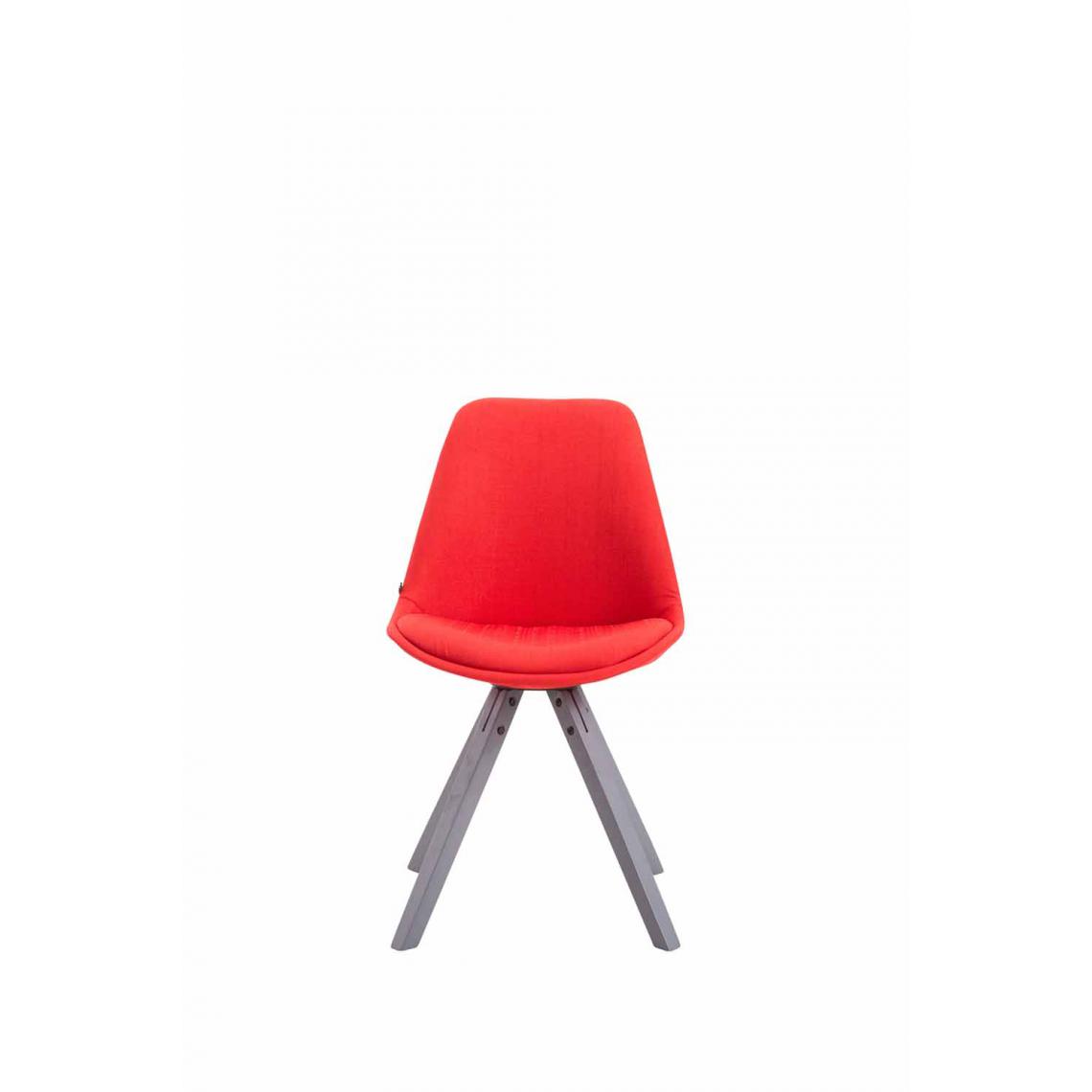 Icaverne - Esthetique Chaise visiteur tissu collection Katmandou Square gris couleur rouge - Chaises