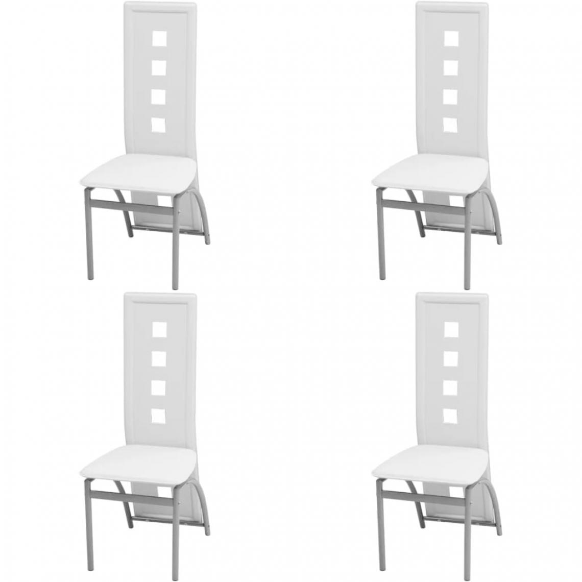 Uco - UCO Chaises de salle à manger 4 pcs Blanc Similicuir - Chaises