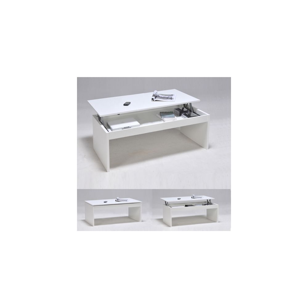 marque generique - Table basse DARWIN 100x50cm / Blanc - Meubles TV, Hi-Fi