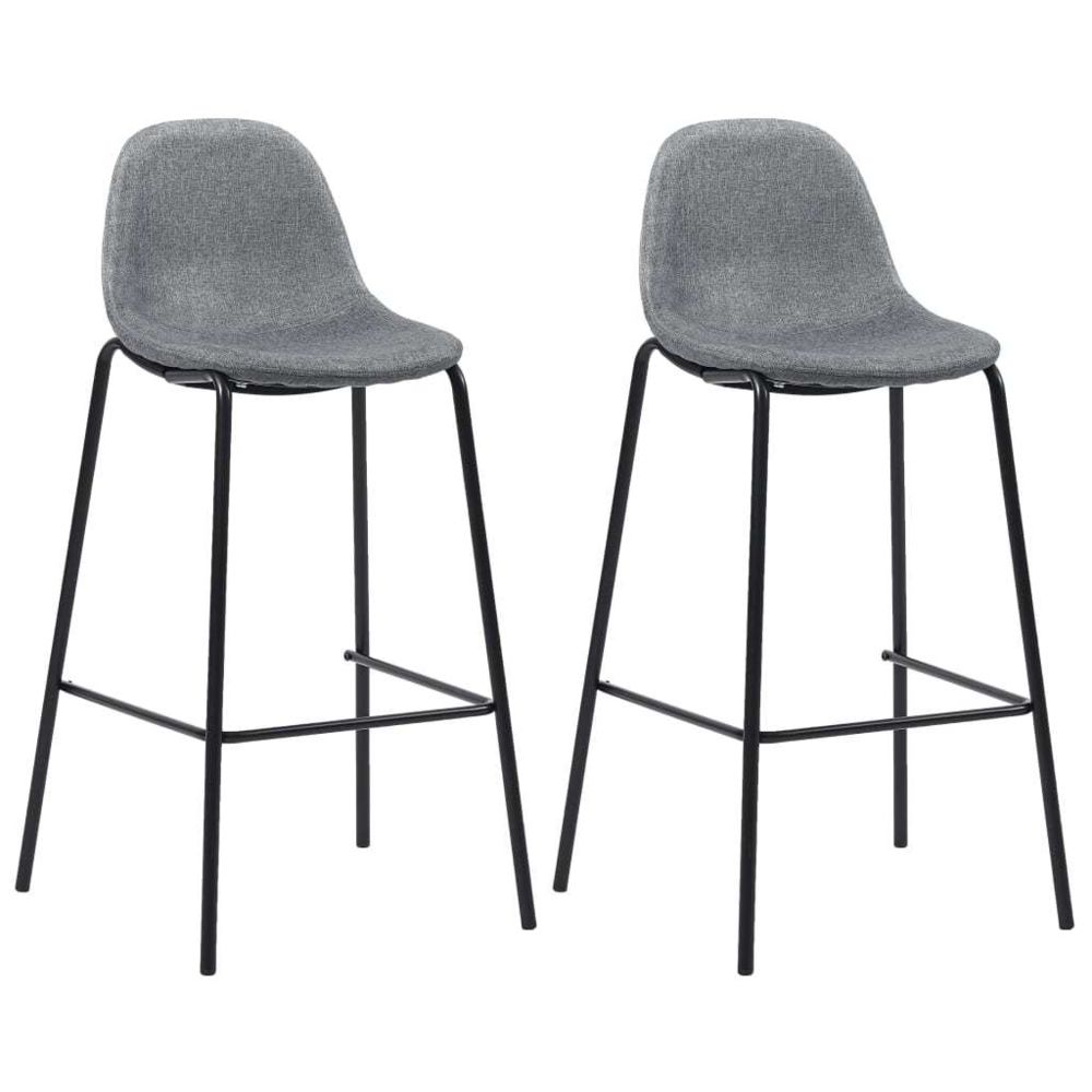 marque generique - Admirable Fauteuils et chaises collection Sofia Chaises de bar 2 pcs Gris clair Tissu - Tabourets