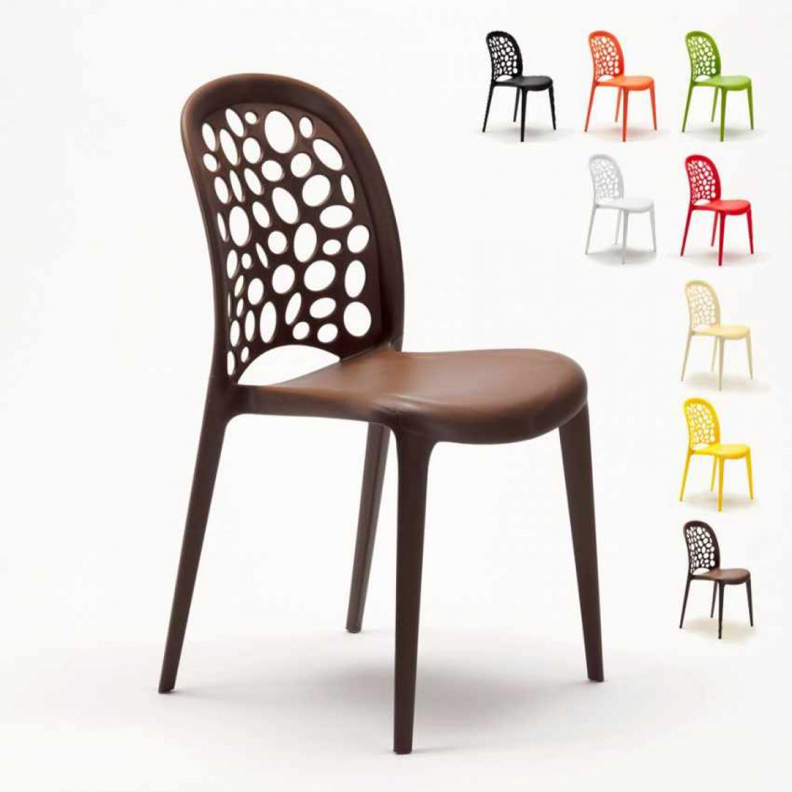 Ahd Amazing Home Design - Lot de Chaises empilables de restaurant bars Holes Messina 20 Pièces, Couleur: Marron - Chaises