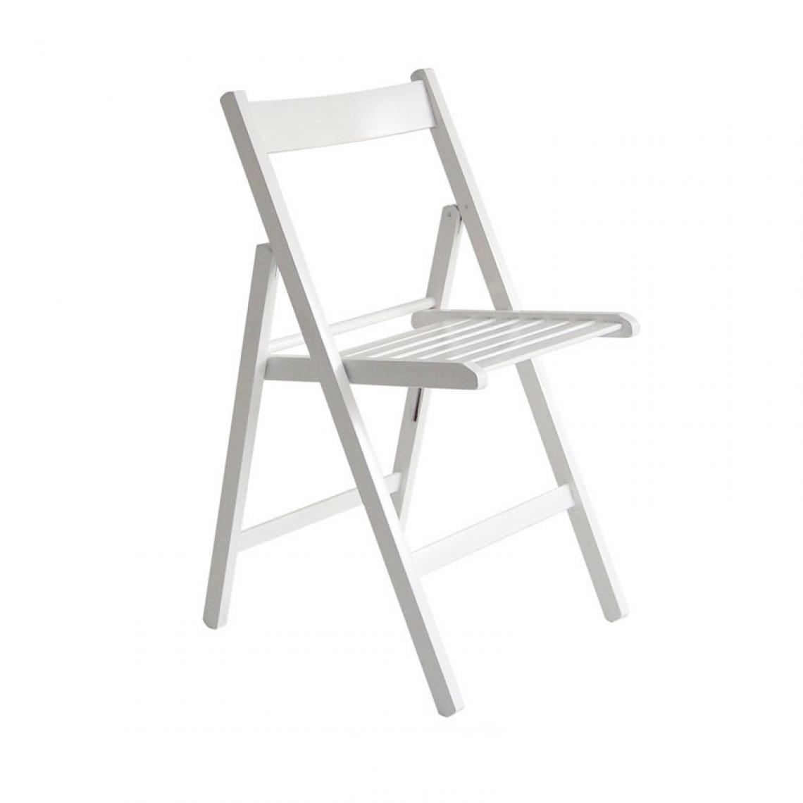 Webmarketpoint - Chaise pliante en hêtre de haute qualité de couleur blanche 43x48xh.79 cm - Chaises