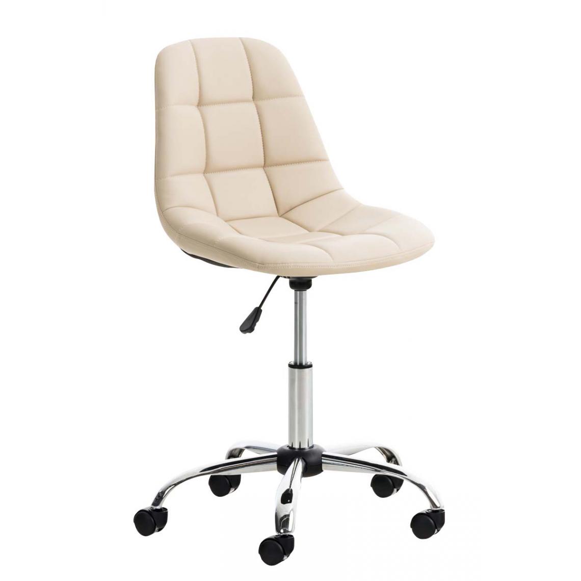 Icaverne - Moderne Chaise de bureau categorie Sanaa en similicuir couleur crème - Chaises