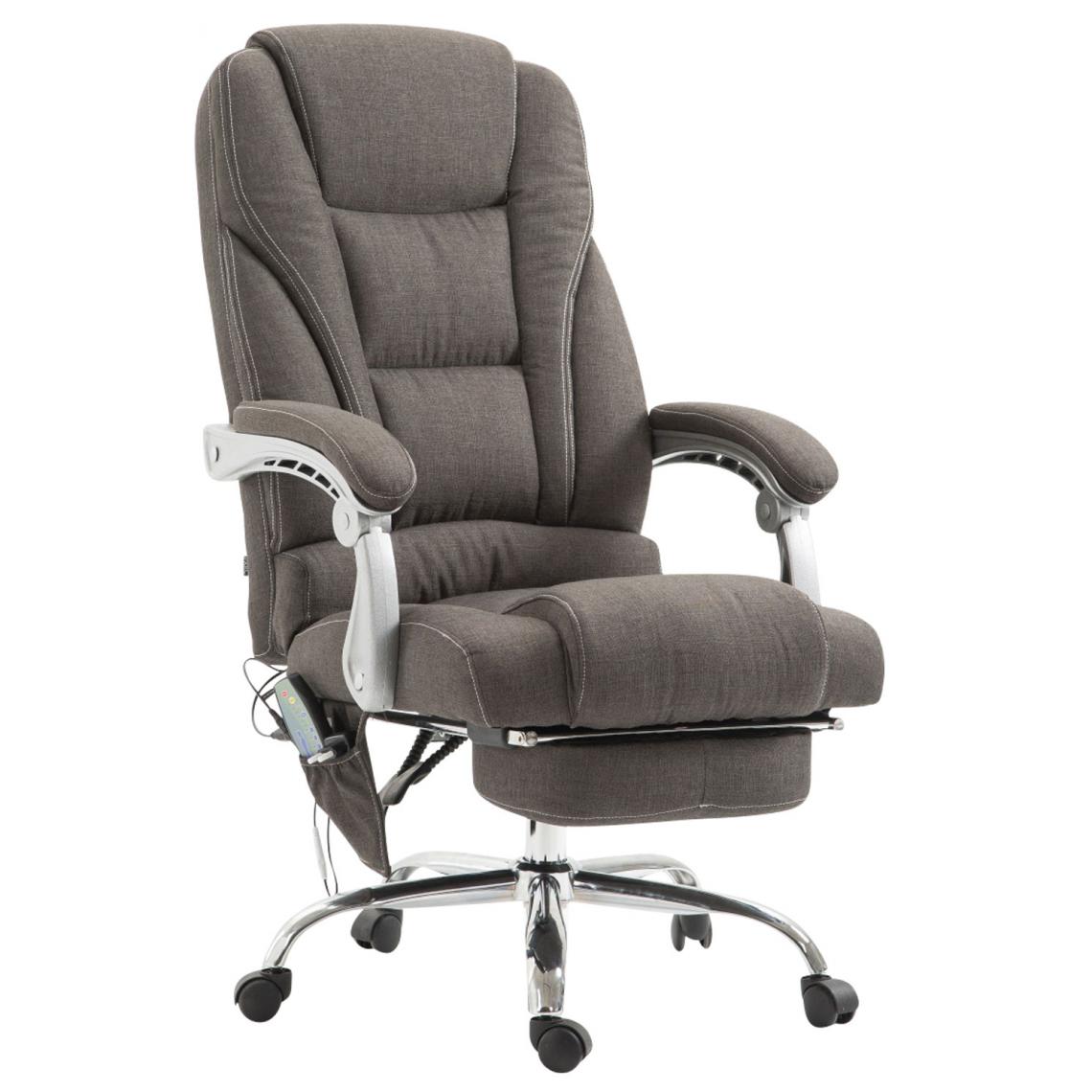 Icaverne - Magnifique Chaise de bureau selection Quito tissu avec fonction massage couleur gris foncé - Chaises