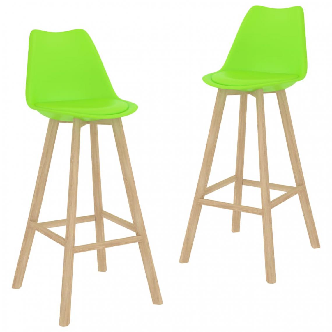 Icaverne - Splendide Fauteuils et chaises categorie Copenhague Tabourets de bar 2 pcs Vert Similicuir - Tabourets