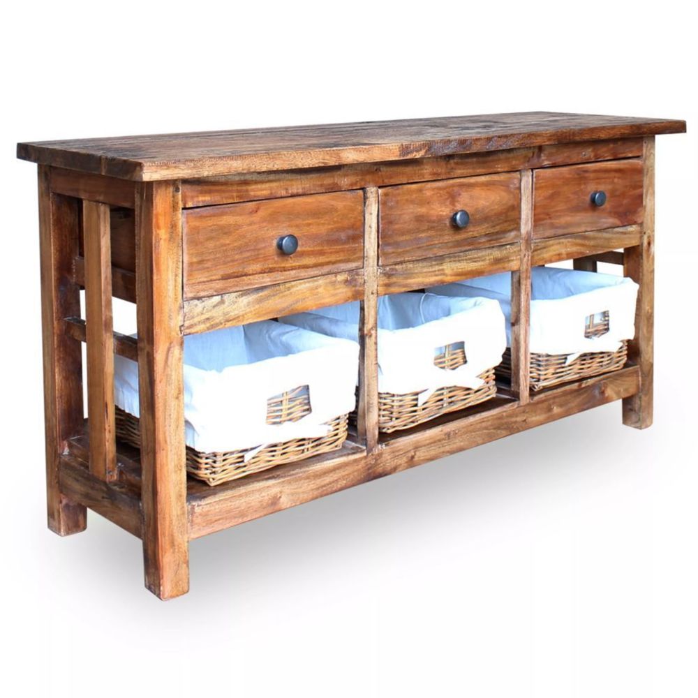 Helloshop26 - Buffet bahut armoire console meuble de rangement bois de récupération massif 100 cm 4402144 - Consoles
