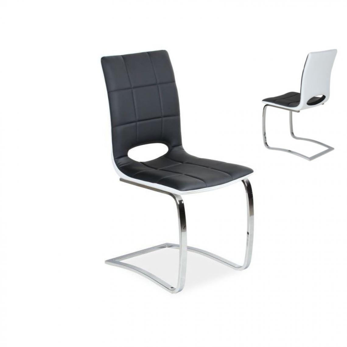 Ac-Deco - Chaise design - H431 - 45 x 44 x 96 cm - Noir et blanc - Chaises