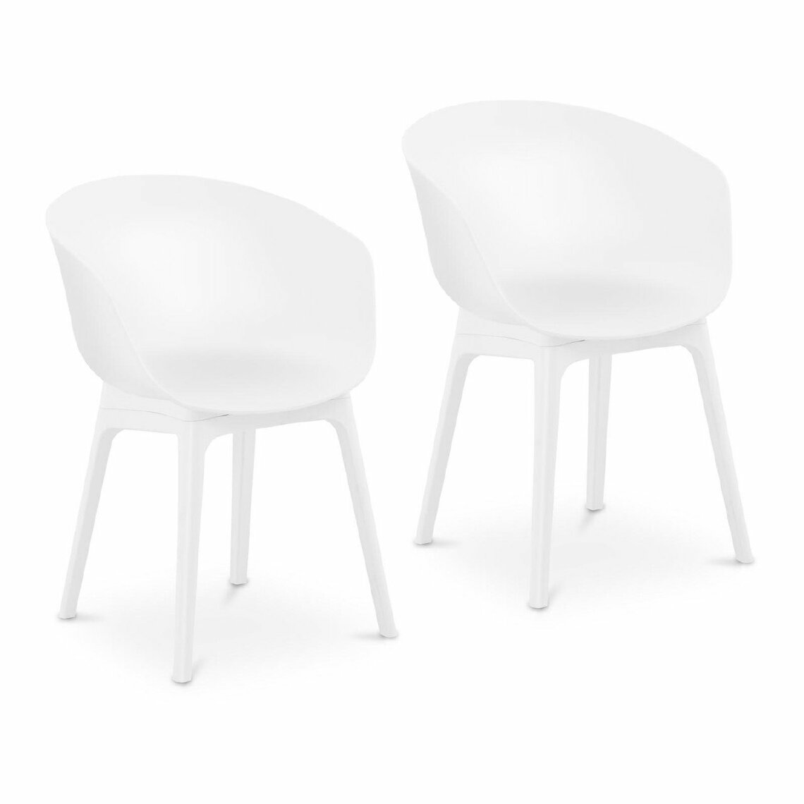 Helloshop26 - Lot de 2 chaises salon salle à manger 150 kg max surface d'assise de 60 x 44 cm coloris blanc 14_0000878 - Chaises
