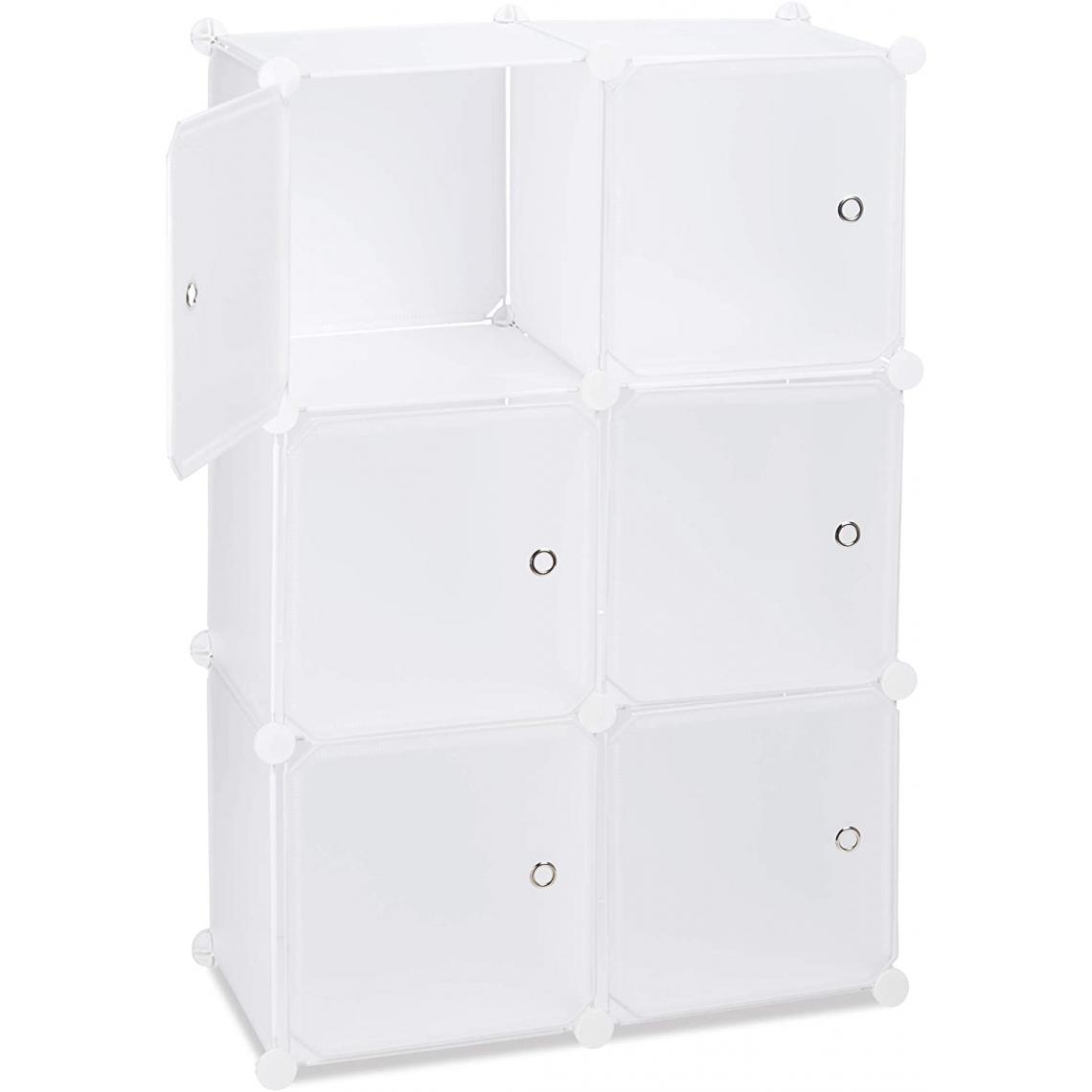 Helloshop26 - Armoire étagère de rangement meuble avec 6 portes blanc 13_0002585_2 - Etagères
