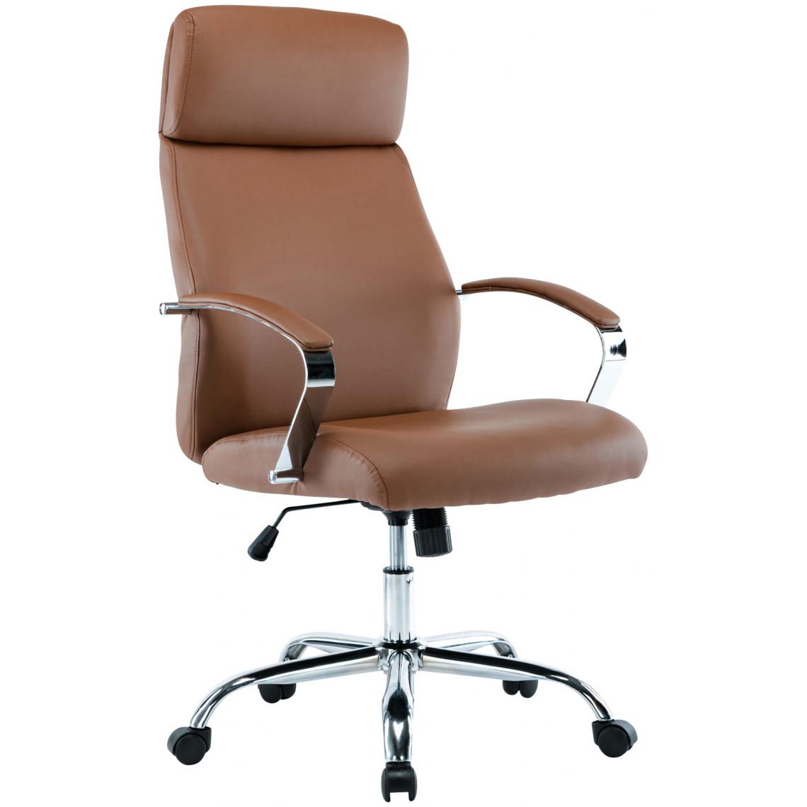 Icaverne - Distingué Chaise de bureau selection Yamoussoukro XL simili cuir couleur brun clair - Chaises