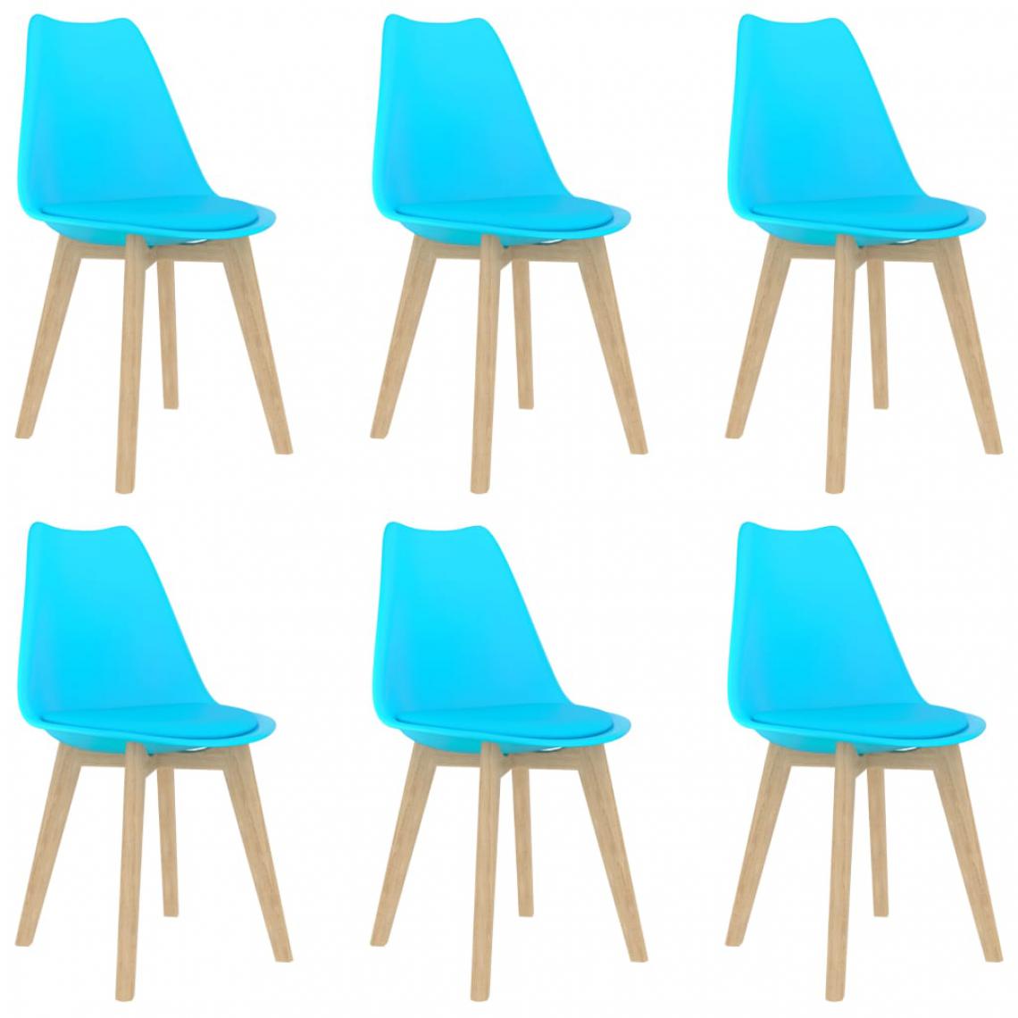 Chunhelife - Chunhelife Chaises de salle à manger 6 pcs Bleu Plastique - Chaises