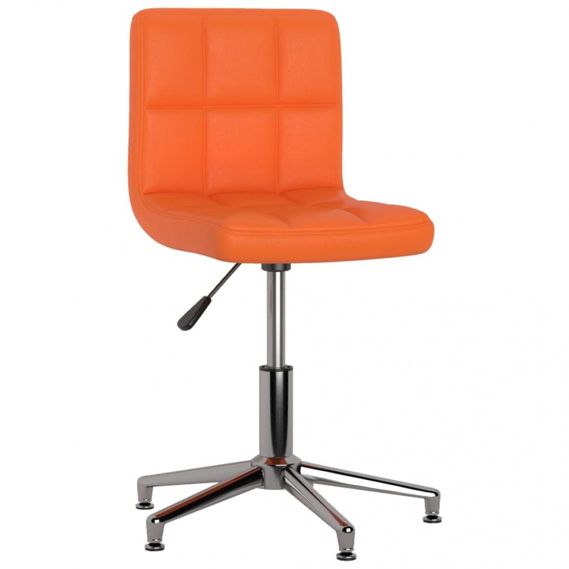 Vidaxl - vidaXL Chaise pivotante de salle à manger Orange Similicuir - Chaises