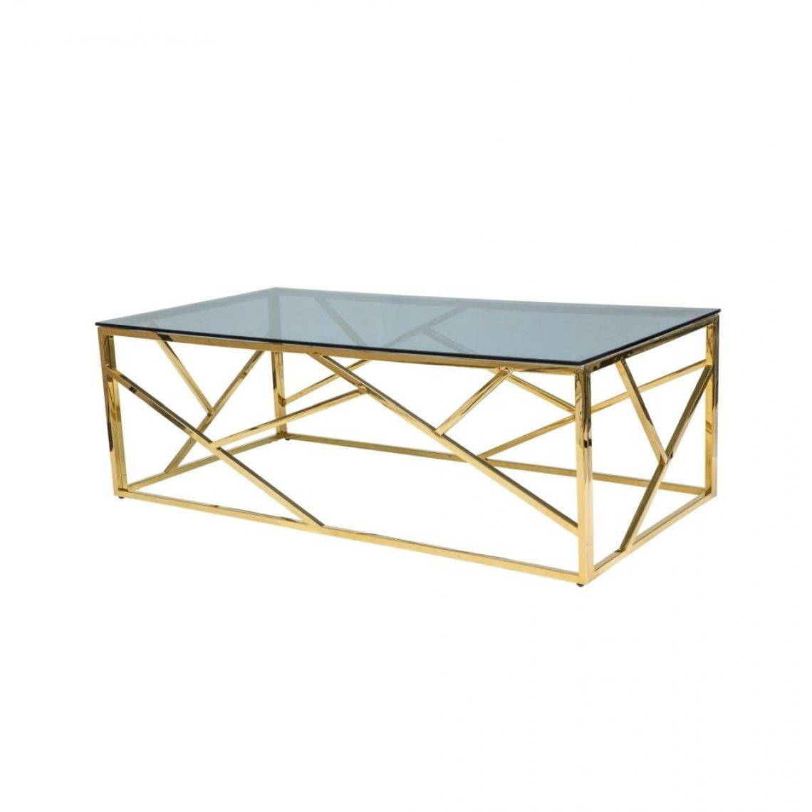 Ac-Deco - Table basse graphique - Escada - 120 x 60 x 40 cm - Doré - Tables basses