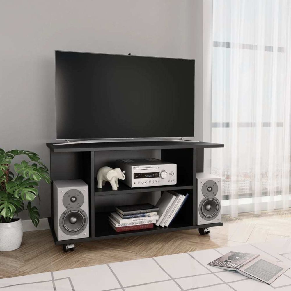 Uco - UCO Meuble TV avec roulettes Noir 80 x 40 x 40 cm Aggloméré - Meubles TV, Hi-Fi