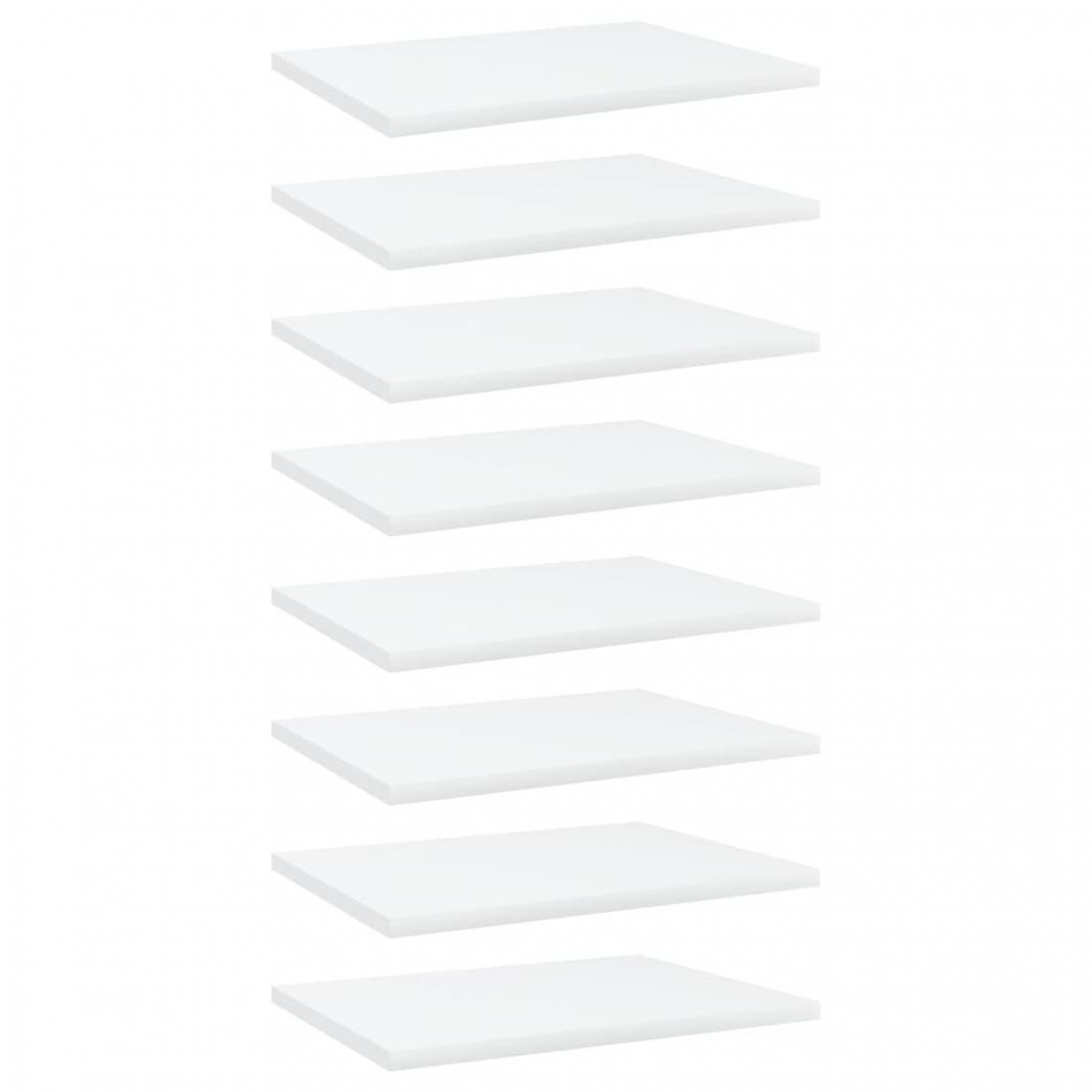 Vidaxl - vidaXL Panneaux de bibliothèque 8 pcs Blanc 40x30x1,5 cm Aggloméré - Etagères