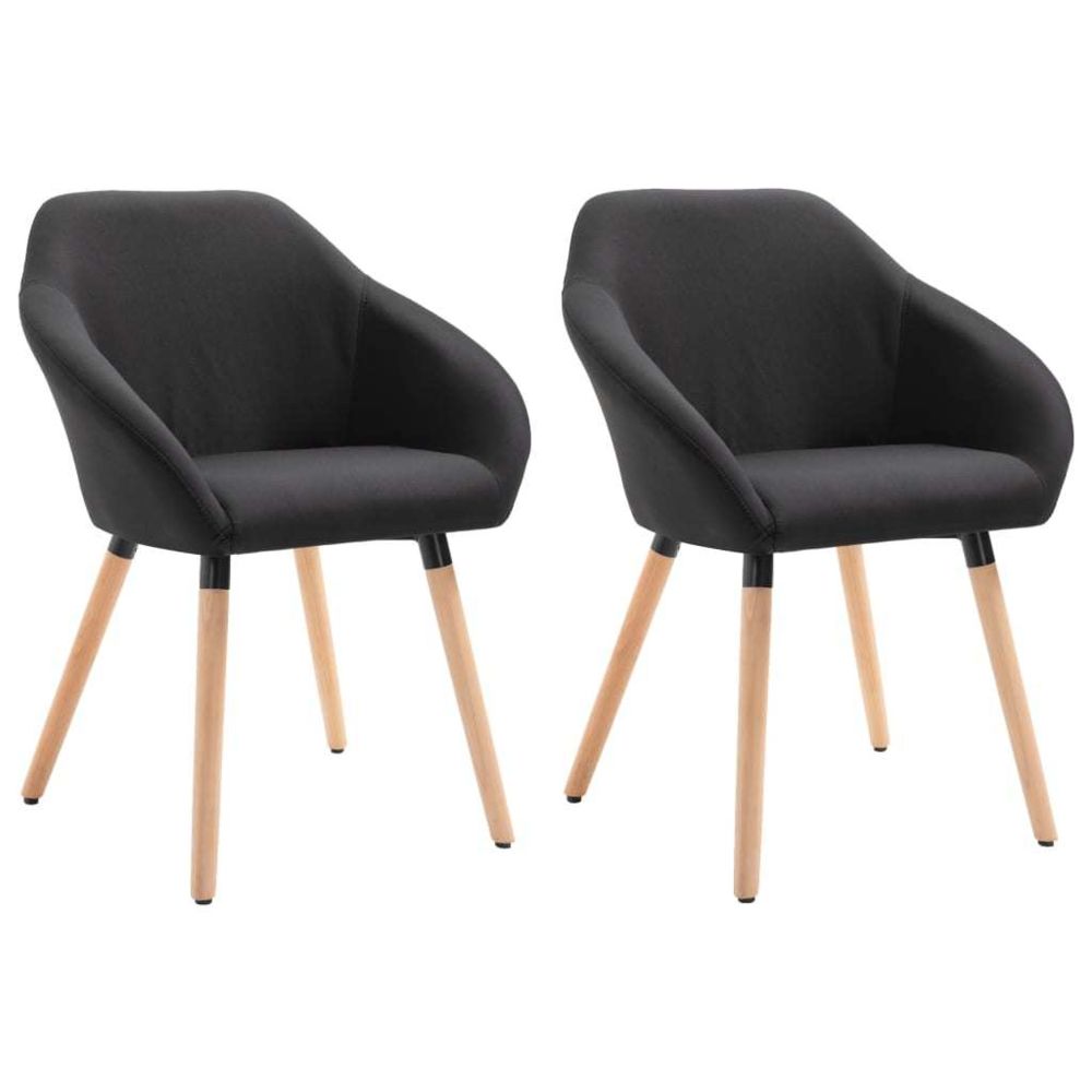 marque generique - Icaverne - Chaises de cuisine & de salle à manger collection Chaises de salle à manger 2 pcs Noir Tissu - Chaises