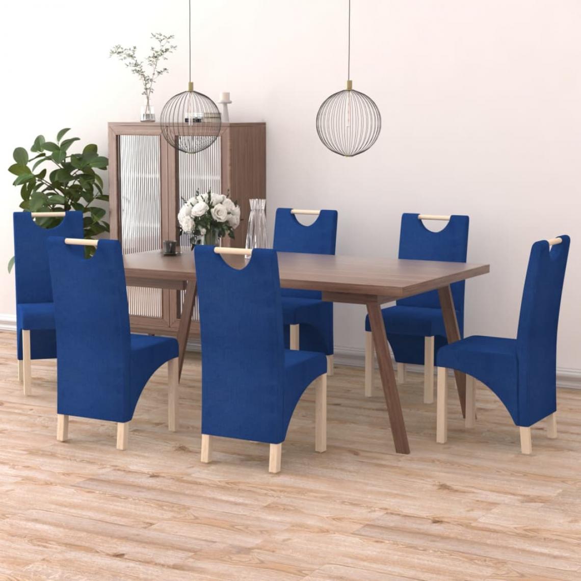 Vidaxl - vidaXL Chaises de salle à manger 6 pcs Bleu Tissu - Chaises