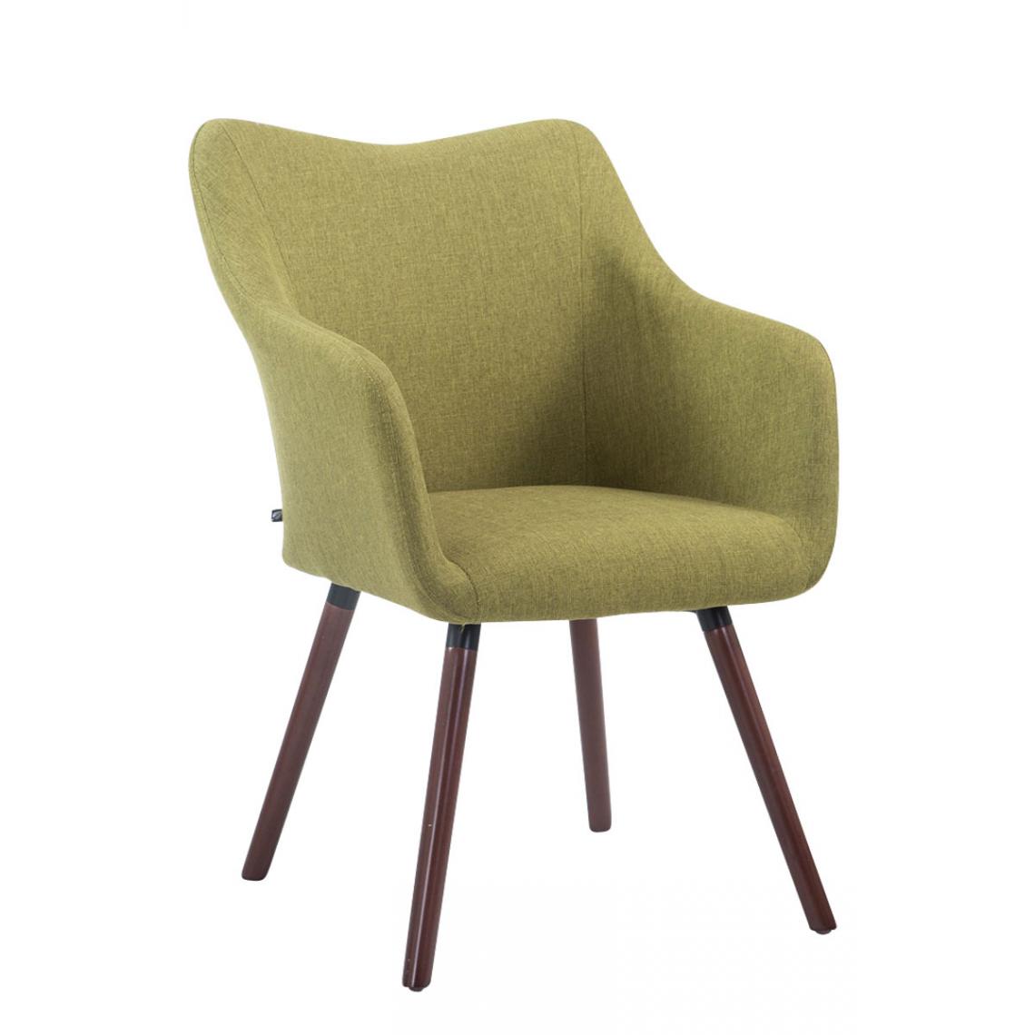 Icaverne - Moderne Chaise visiteur gamme Bamako V2 tissu noyer (chêne) couleur vert - Chaises