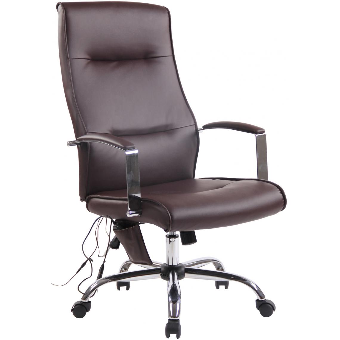 Icaverne - Admirable Chaise de bureau en similicuir ligne Reykjavik avec fonction de massage couleur marron - Chaises