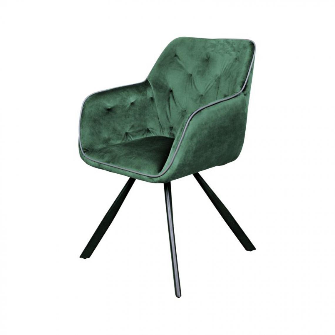 Paris Prix - Chaise Design en Velours Eann 85cm Vert - Chaises