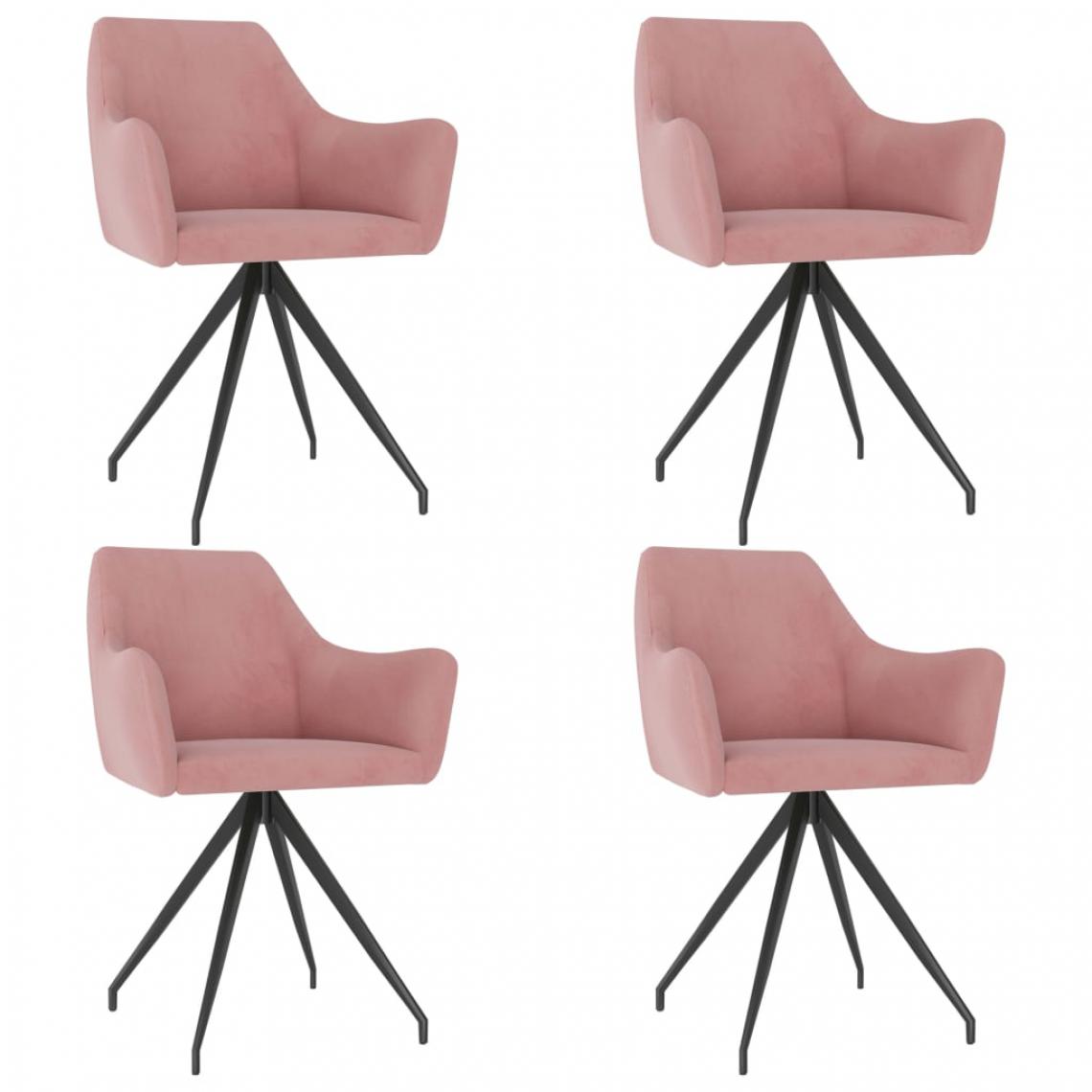 Icaverne - Esthetique Fauteuils et chaises serie Honiara Chaises de salle à manger 4 pcs Rose Velours - Chaises