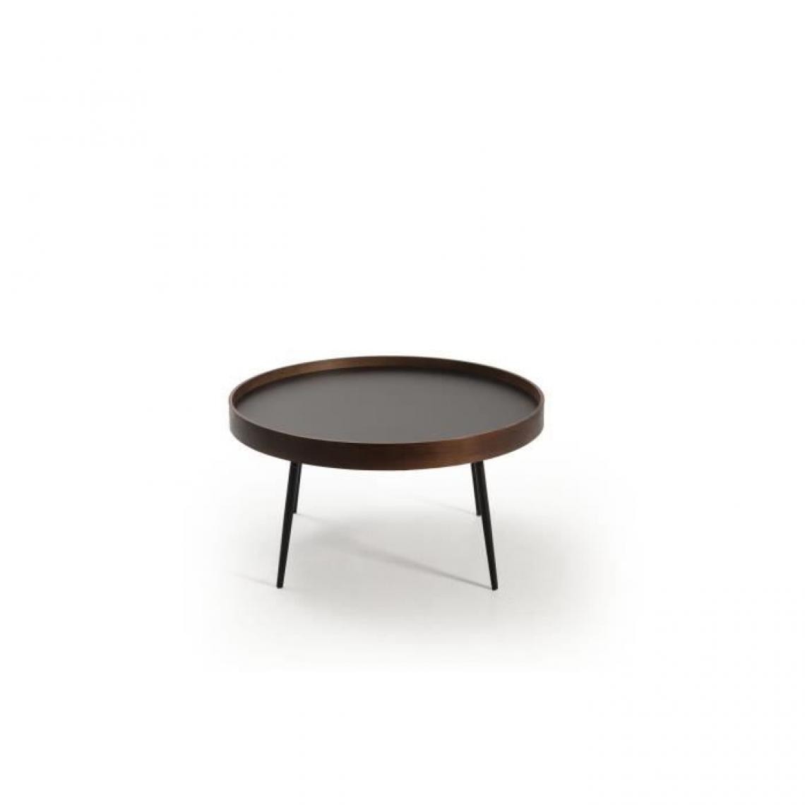 Cstore - Table salon - Noyer et noir - - L 80 x P 80 x H 40 cm - ROSA - Tables basses