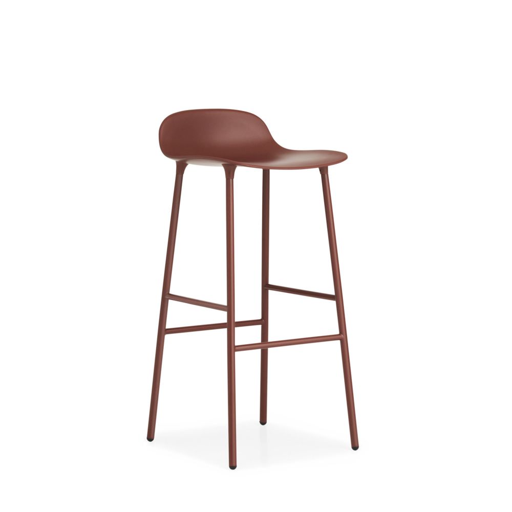 Normann Copenhagen - Chaise de bar avec structure en métal - 75 cm - rouge - Tabourets