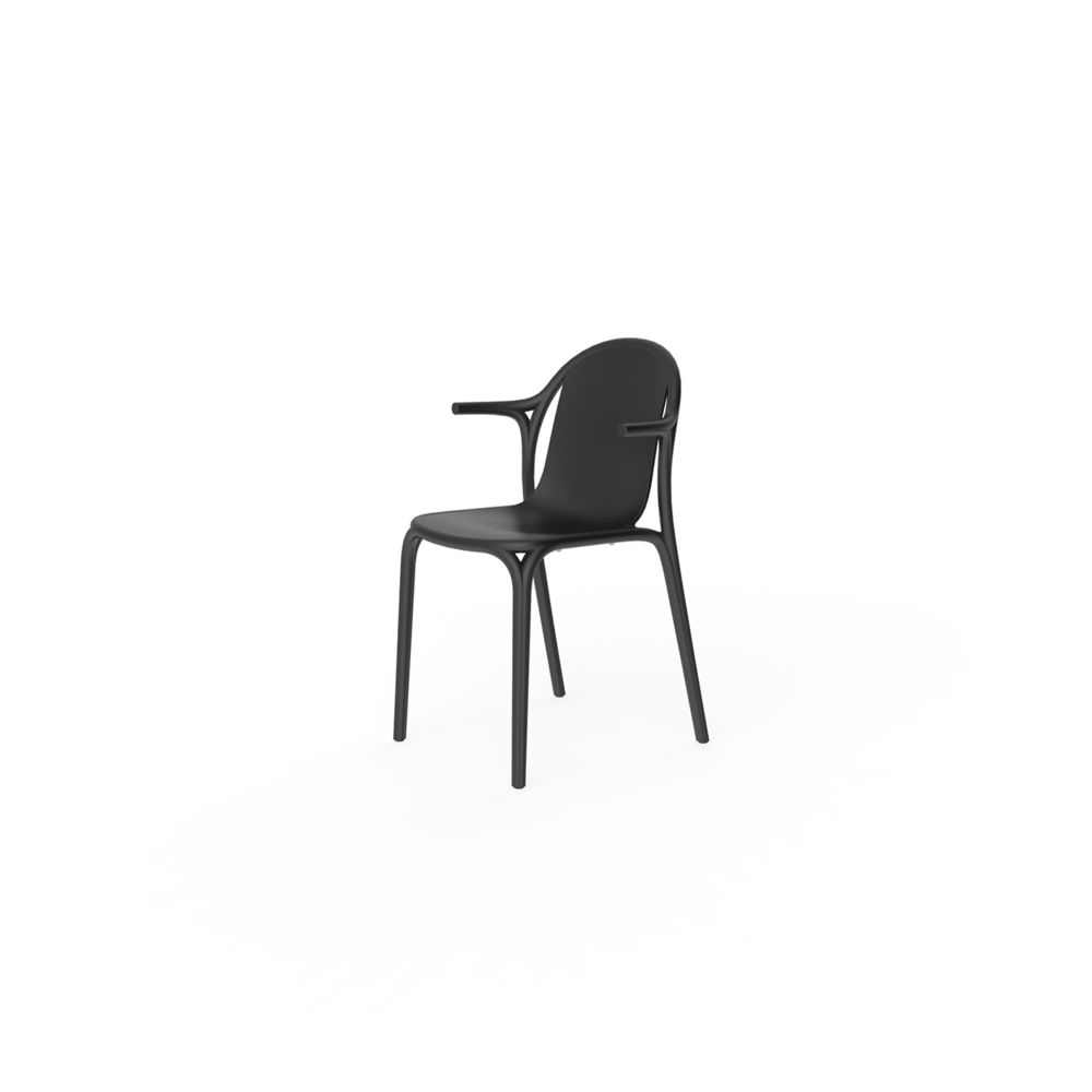 Vondom - Chaise avec accoudoirs Brooklyn - noir - Chaises