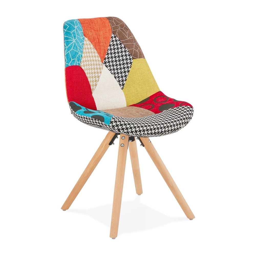 Alterego - Chaise design 'LUCY' en tissu style patchwork - Chaises