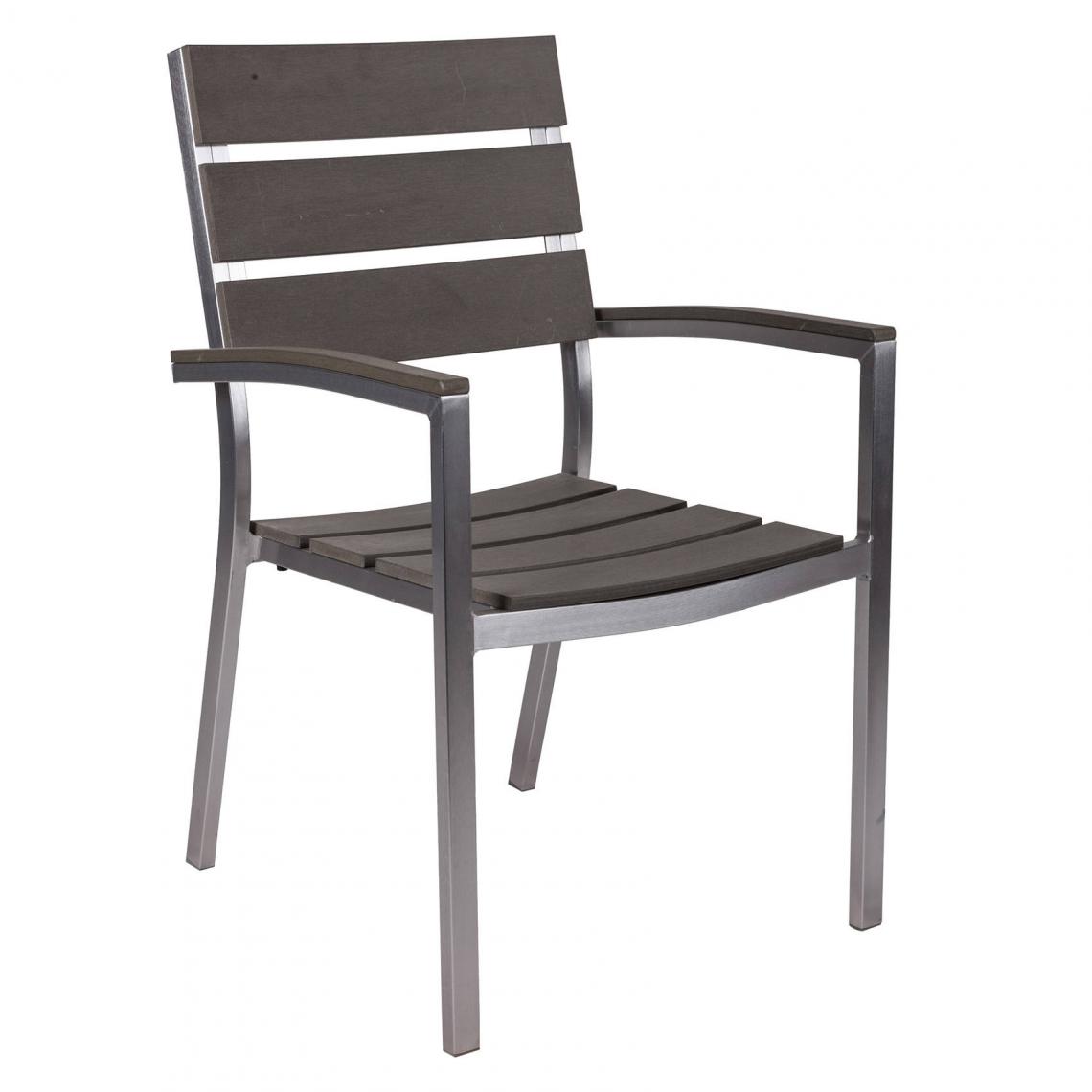 Alter - Chaise empilable en acier et polywood, coloris gris, 55 x 52 x h88 cm - Chaises
