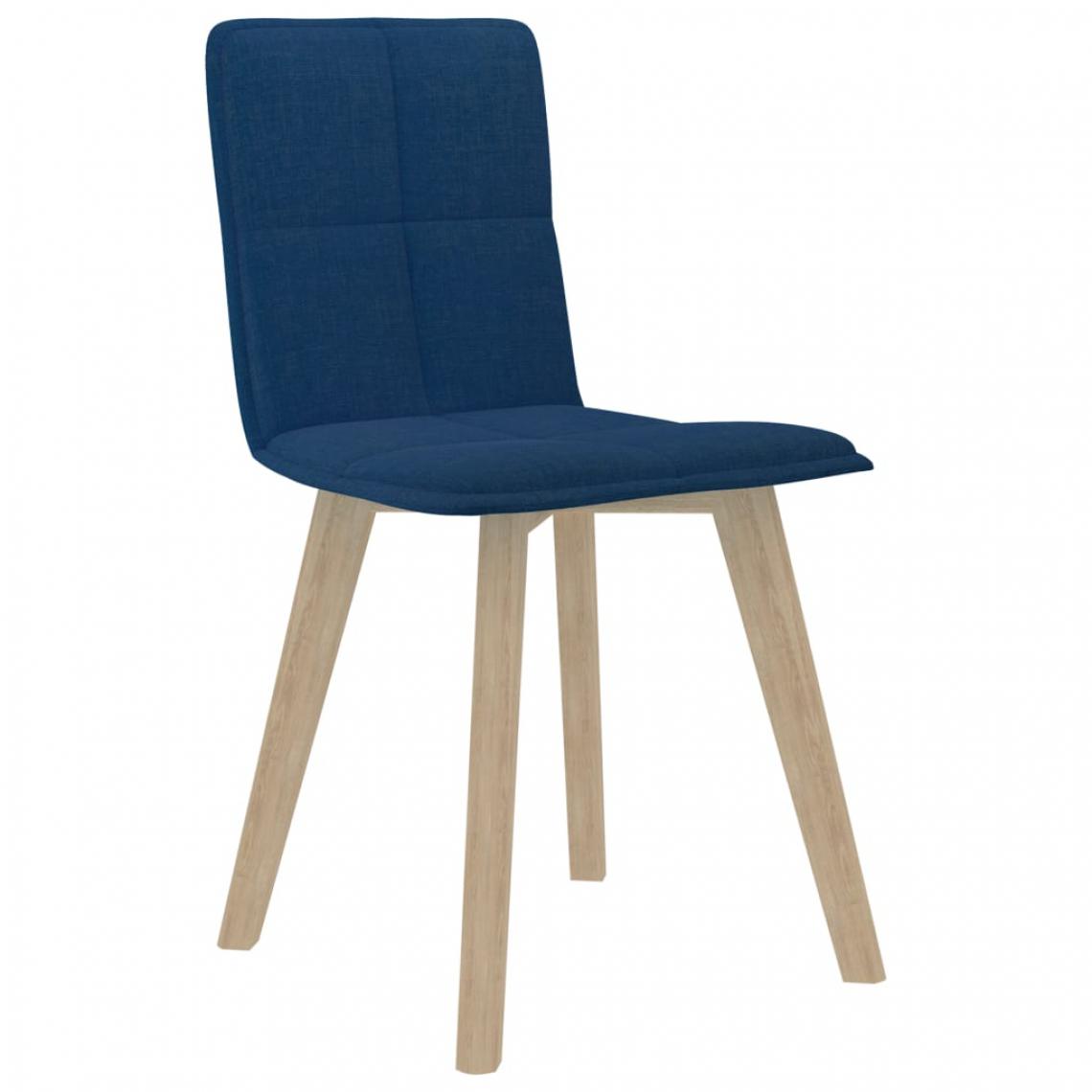 Icaverne - Icaverne - Chaises de cuisine ligne Chaises de salle à manger 2 pcs Bleu Tissu - Chaises