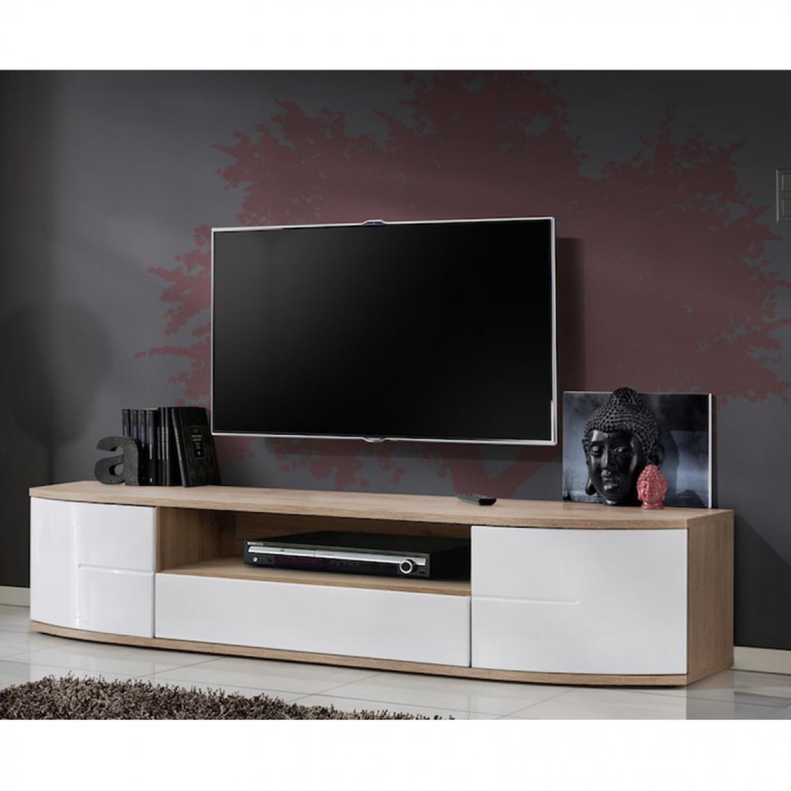 Ac-Deco - Meuble TV Design Ontario 190cm Blanc - Meubles TV, Hi-Fi