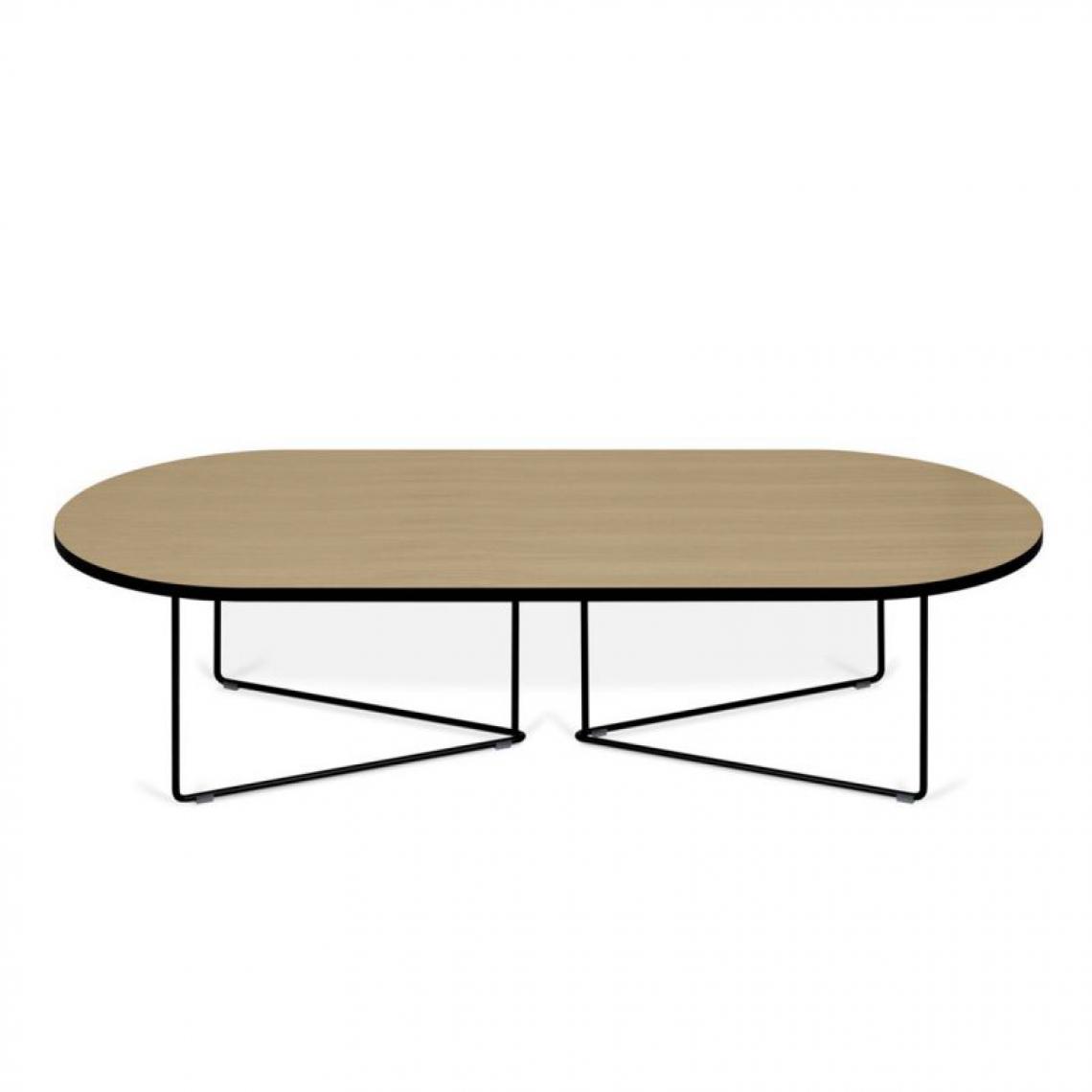 Temahome - Table basse OVAL - chêne et métal noir - Tables basses