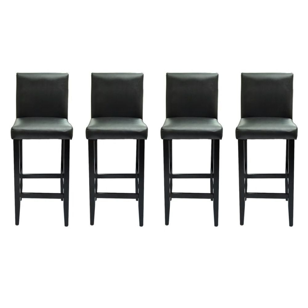 marque generique - Icaverne - Tabourets et chaises de bar serie Tabouret de bar 4 pcs Cuir artificiel Noir - Chaises