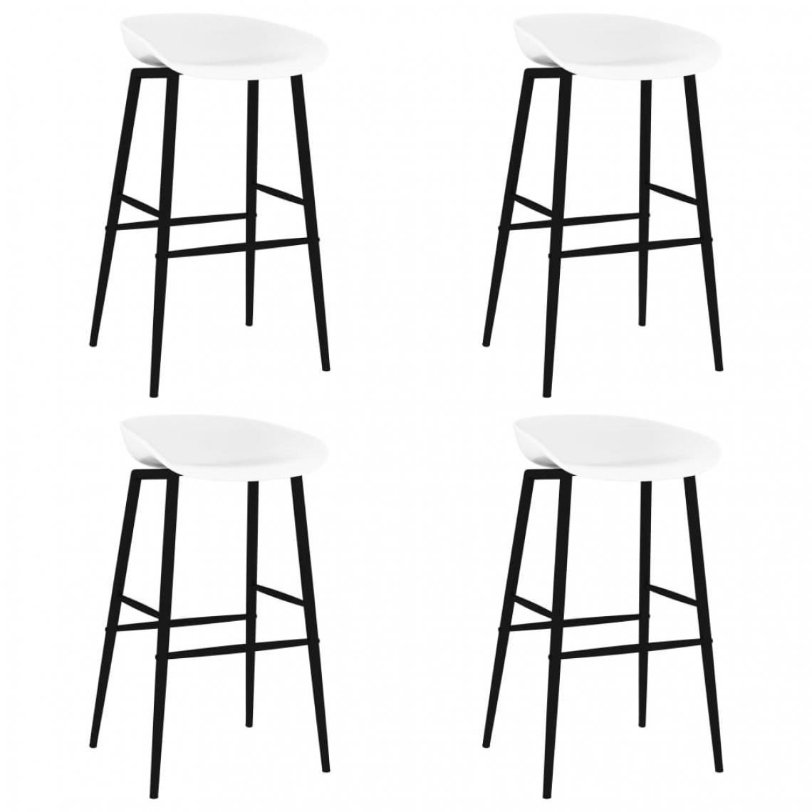 Icaverne - Admirable Fauteuils et chaises collection Palikir Chaises de bar 4 pcs Blanc - Tabourets