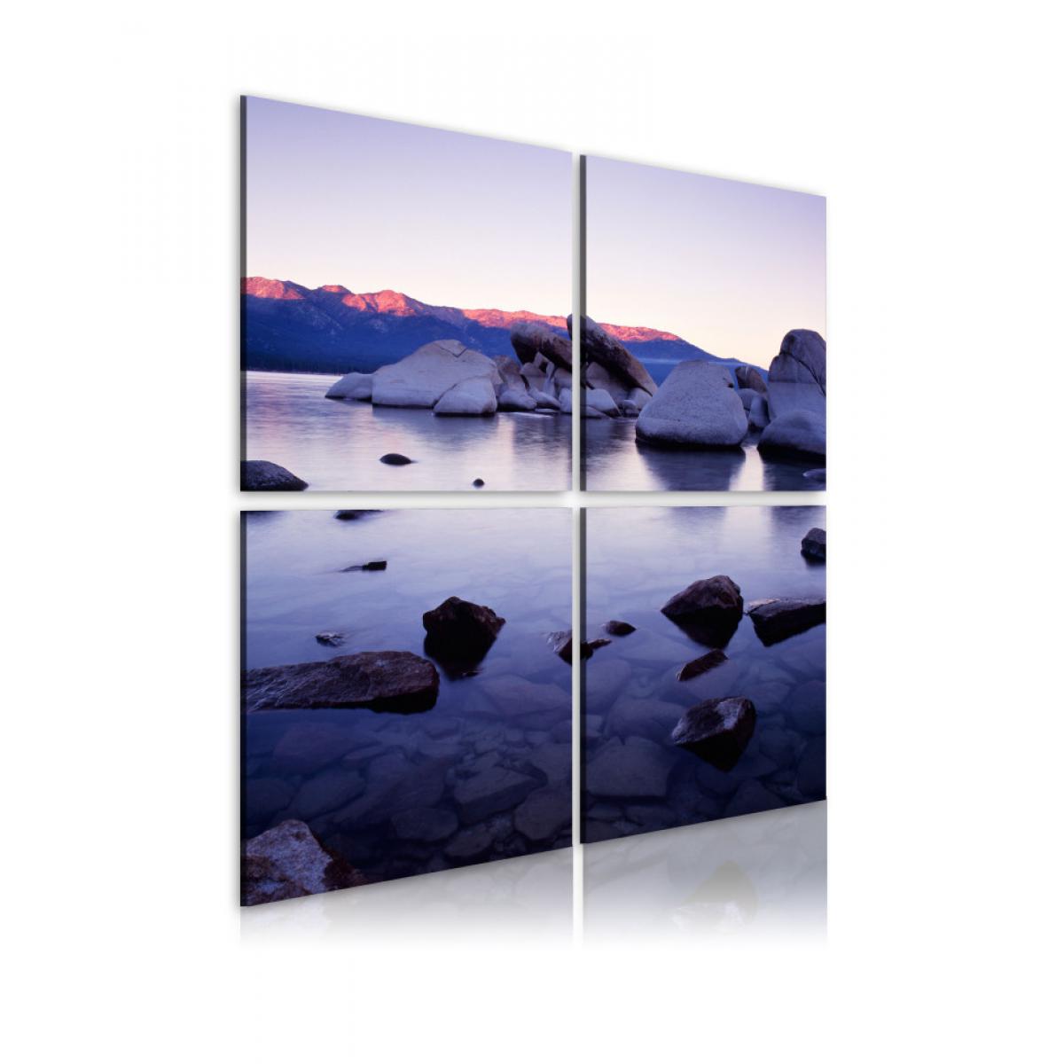 Artgeist - Tableau - Rivage rocheux de lac alpin 40x40 - Tableaux, peintures