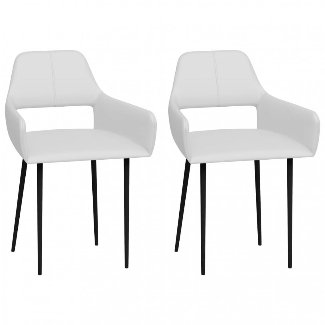 Chunhelife - Chunhelife Chaises de salle à manger 2 pcs Blanc Similicuir - Chaises